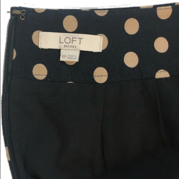 Ann Taylor Loft Black/ Tan Polka Dot Skirt - Picture 4 of 6